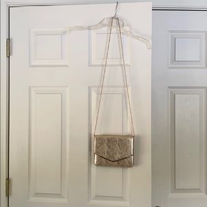 Gold snake print crossbody never used!